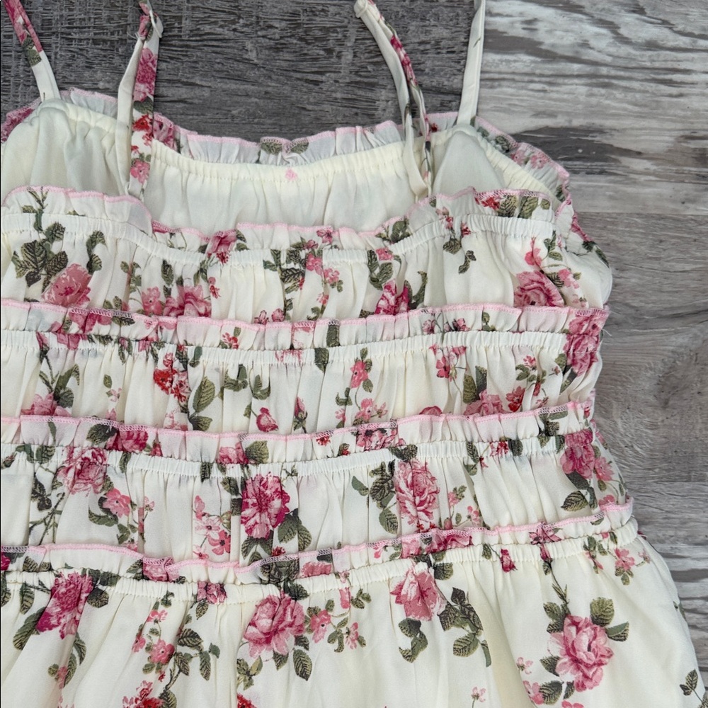 Jessica Simpson Floral Pink and White Womens Dress size L - Picture 6 of 7